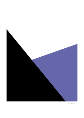 Geometric color block asymmetrical triangles in black