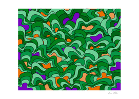 Abstract pattern - green, orange, purple.
