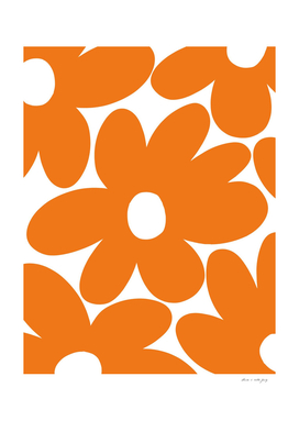 Retro Daisy Flowers in Orange #1 #floral #pattern #decor