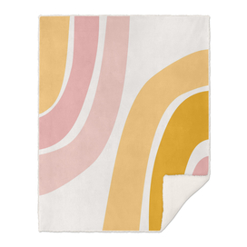Abstract Shapes 37 in Mustard Yellow and Pale Pink