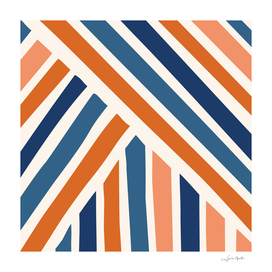 Abstract Shapes 186 in Navy Blue and Orange Shades
