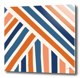 Abstract Shapes 186 in Navy Blue and Orange Shades