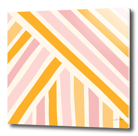 Abstract Shapes 187 in Pale Pink and Mustard Yellow Shades