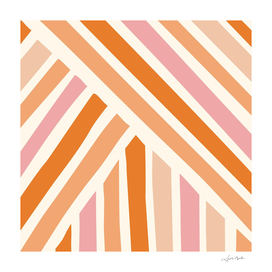 Abstract Shapes 189 in Orange Blush Beige Shades