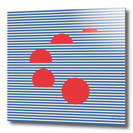 Abstraction Shapes 13 in Red and Blue-Sunrise Abstraction