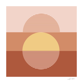 Abstraction Shapes 20 in Terracotta and Gold-Sunrise&Sunset