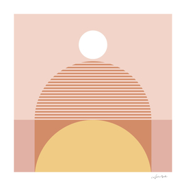 Abstraction Shapes 21 in Brown and Gold-Sunrise and Arch