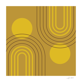 Mid Century Modern Geometric 147 in Old GOld Tones