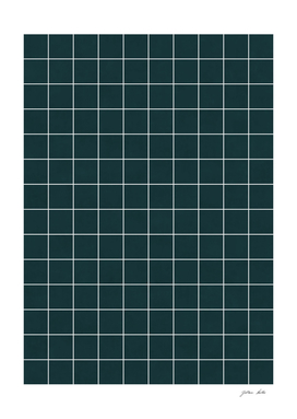 Small Grid Pattern - Green Tinted Navy Blue