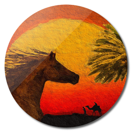 Sahara - Camel and Horse