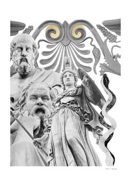 Socrates, Plato & Athena Owl Glam #1 #wall #art