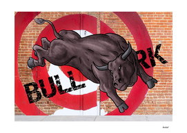 Bucking Bull Graffiti On Brick