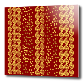 Gold Paisley on Dark Red