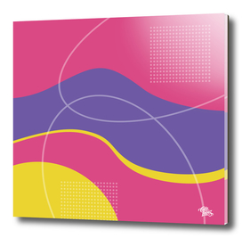 Yellow Pink and Purple Abstract Graphic Art