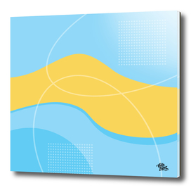 Yellow and Blue Abstract Graphic Art