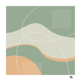 Green, Gray and Salmon Abstract Graphic Art