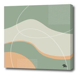 Green, Gray and Salmon Abstract Graphic Art