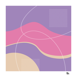 Lilac Pink Beige Abstract Graphic Art