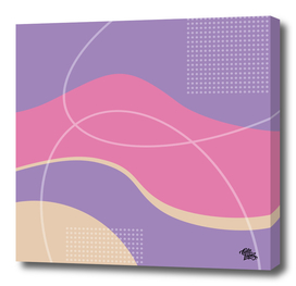 Lilac Pink Beige Abstract Graphic Art
