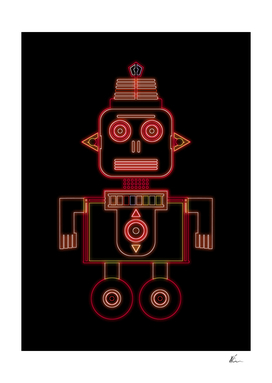 Neon Red Robot