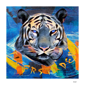 Blue Tiger Abstract