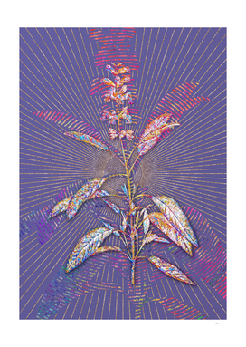 Blooming Sage Plant Mosaic Botanical Art on Veri Peri