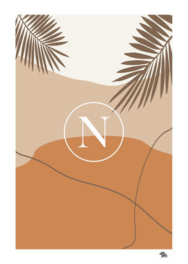 N - Initial Monogram Letter N Abstract Design