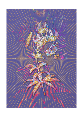Turban Lily Mosaic Botanical Art on Veri Peri
