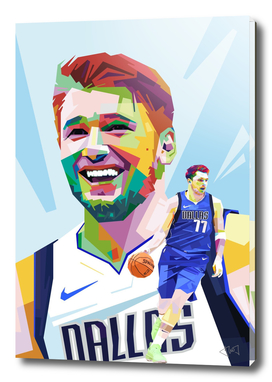Luca Doncic in WPAP Pop Art style