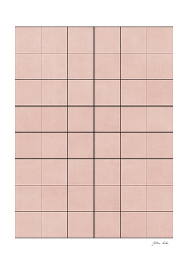 Large Grid Pattern - Pale Pink