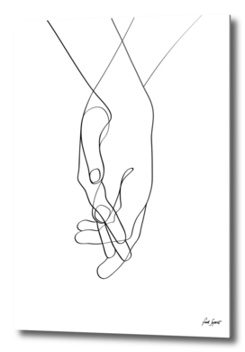 One Line Lovers Hands