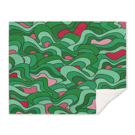 Abstract pattern - green, red, pink.