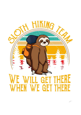 Sloth Hiking Team Vintage Retro