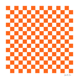 Neon Orange Checkerboard | Beautiful Interior Design