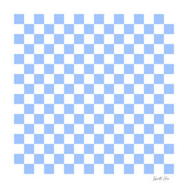 Pale Cornflower Blue Checkerboard | Interior Design