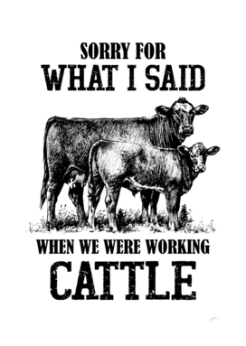 Sorry For What I Said When We Were Working Cattle Cow