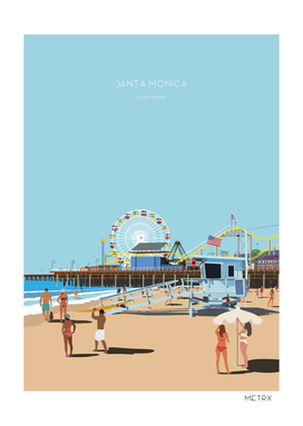 Santa Monica, California Travel Illustration