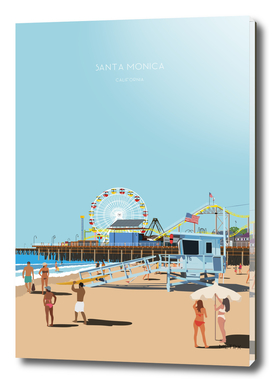 Santa Monica, California Travel Illustration
