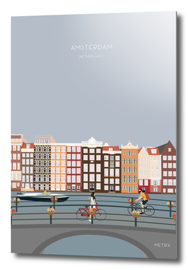 Amsterdam, Netherlands Travel Illustration
