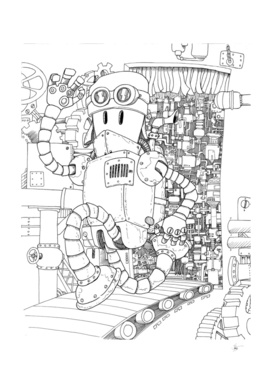 Steampunk doodle bot