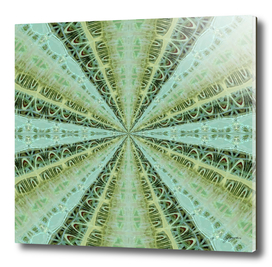 Blooming Water Crystals - turquoise gold geometric wall art