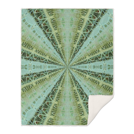 Blooming Water Crystals - turquoise gold geometric wall art