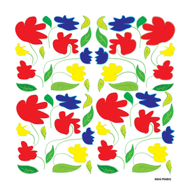 Watercolor Colorful Floral Leaf Pattern