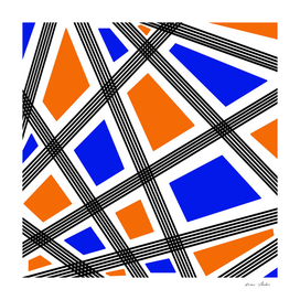 Abstract geometric pattern - orange and blue.