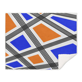Abstract geometric pattern - orange and blue.
