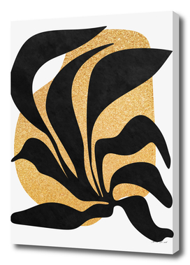 Abstract Golden Leaves No5