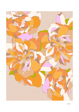 Maxi Boho Floral Pattern - 1 - Orange Neutral