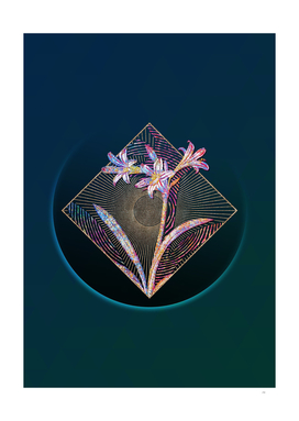 Geometric Mosaic Amaryllis Botanical Illustration