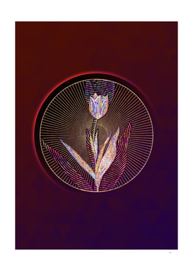 Geometric Mosaic Tulip Botanical Illustration