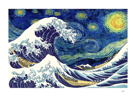 Ukiyo-e Kanagawa-Waves Van Gogh-Starry Sky Creative